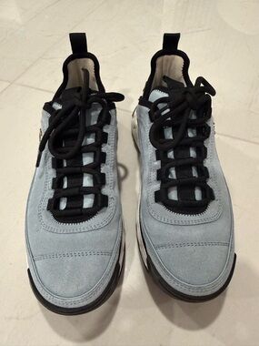 CHANEL Light Blue Suede Low-Top Sneakers